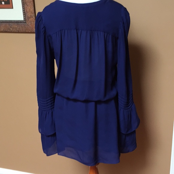Navy blue silk Parker dress - Picture 4 of 7